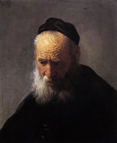 Hoofd van een oude man door Rembrandt van Rijn